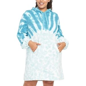 LIVI Blue Tie-Dye Long Sleeve Dress